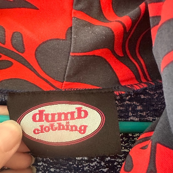 Royal blue furry tunic with contrast lining on hood, dumb clothing, size L, - Picture 3 of 4